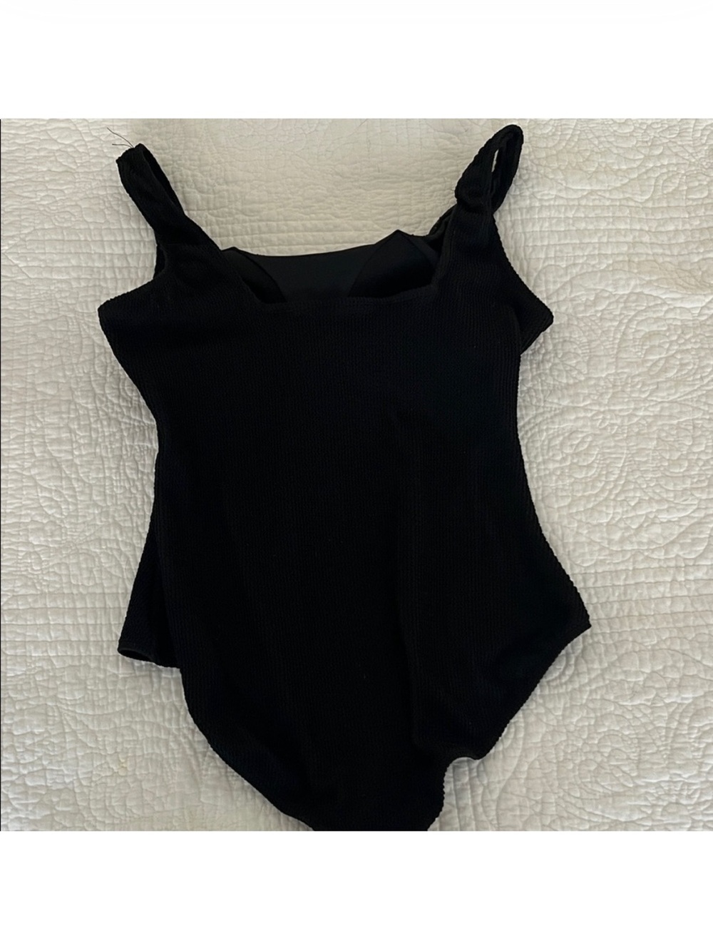 Seraphine Black Ribbed Maternity One-Piece Swimsuit - Supportive Scoop - Picture 6 of 7